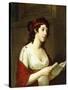 Portrait of a Lady as Sappho-Elisabeth Louise Vigee-LeBrun-Stretched Canvas