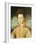 Portrait of a Lady, Bust Length, Wearing an Embroidered Dress with Lace Ruff Collar-Santi Di Tito-Framed Giclee Print