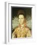 Portrait of a Lady, Bust Length, Wearing an Embroidered Dress with Lace Ruff Collar-Santi Di Tito-Framed Giclee Print