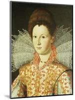 Portrait of a Lady, Bust Length, Wearing an Embroidered Dress with Lace Ruff Collar-Santi Di Tito-Mounted Giclee Print