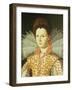 Portrait of a Lady, Bust Length, Wearing an Embroidered Dress with Lace Ruff Collar-Santi Di Tito-Framed Giclee Print