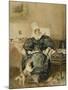 Portrait of a Lady by a Table with a Dog-William Henry Hunt-Mounted Giclee Print