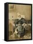 Portrait of a Lady by a Table with a Dog-William Henry Hunt-Framed Stretched Canvas