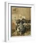 Portrait of a Lady by a Table with a Dog-William Henry Hunt-Framed Giclee Print