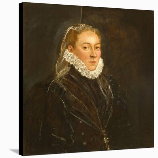 Portrait of a Lady, c.1570-1580-Jacopo Robusti Tintoretto-Stretched Canvas