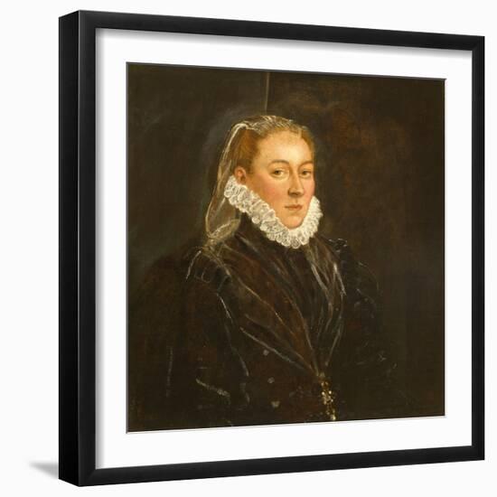 Portrait of a Lady, c.1570-1580-Jacopo Robusti Tintoretto-Framed Giclee Print