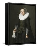 Portrait of a Lady, C.1630 (Oil on Oak Panel)-Nicolaes Eliasz-Framed Stretched Canvas