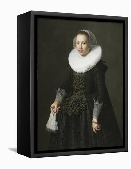 Portrait of a Lady, C.1630 (Oil on Oak Panel)-Nicolaes Eliasz-Framed Stretched Canvas