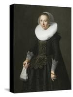 Portrait of a Lady, C.1630 (Oil on Oak Panel)-Nicolaes Eliasz-Stretched Canvas