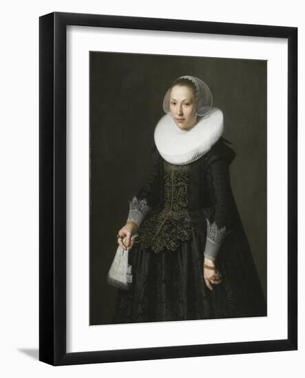 Portrait of a Lady, C.1630 (Oil on Oak Panel)-Nicolaes Eliasz-Framed Giclee Print