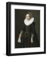 Portrait of a Lady, C.1630 (Oil on Oak Panel)-Nicolaes Eliasz-Framed Giclee Print