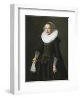 Portrait of a Lady, C.1630 (Oil on Oak Panel)-Nicolaes Eliasz-Framed Giclee Print