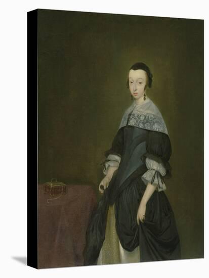Portrait of a Lady, C.1667-8 (For Pair See 64507)-Gerard ter Borch or Terborch-Stretched Canvas