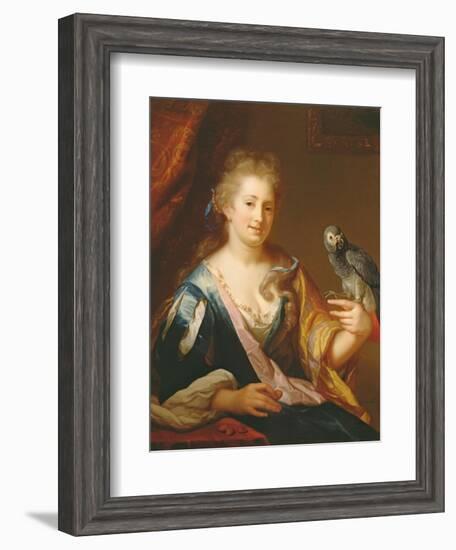 Portrait of a Lady Feeding a Parrot-Godfried Schalcken-Framed Giclee Print