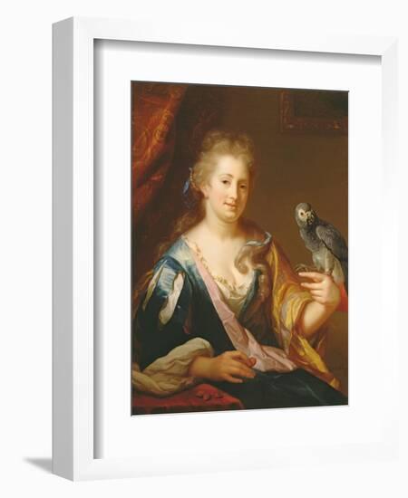 Portrait of a Lady Feeding a Parrot-Godfried Schalcken-Framed Giclee Print