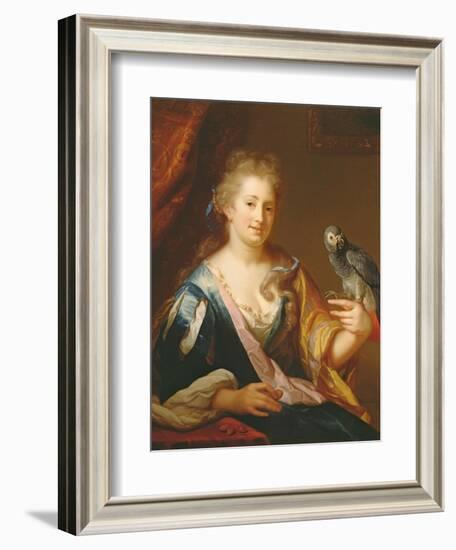 Portrait of a Lady Feeding a Parrot-Godfried Schalcken-Framed Giclee Print