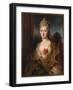 Portrait of a Lady, Half Length, in a White and Gold Embroidered Dress, with Flowers in Her Hair-Nicolas de Largilliere-Framed Giclee Print