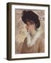 Portrait of a Lady, Half-Length, Wearing a Black Hat and Fur Stole, 1888 (Pencil and W/C on Paper)-George Henry Boughton-Framed Giclee Print