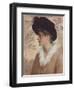 Portrait of a Lady, Half-Length, Wearing a Black Hat and Fur Stole, 1888 (Pencil and W/C on Paper)-George Henry Boughton-Framed Giclee Print