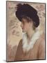 Portrait of a Lady, Half-Length, Wearing a Black Hat and Fur Stole, 1888 (Pencil and W/C on Paper)-George Henry Boughton-Mounted Giclee Print