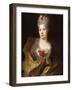 Portrait of a Lady, Half Length, Wearing a White Dress and a Yellow Wrap, with Flowers in Her Hair-Nicolas de Largilliere-Framed Giclee Print