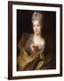 Portrait of a Lady, Half Length, Wearing a White Dress and a Yellow Wrap, with Flowers in Her Hair-Nicolas de Largilliere-Framed Giclee Print