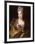 Portrait of a Lady, Half Length, Wearing a White Dress and a Yellow Wrap, with Flowers in Her Hair-Nicolas de Largilliere-Framed Giclee Print