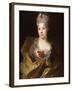 Portrait of a Lady, Half Length, Wearing a White Dress and a Yellow Wrap, with Flowers in Her Hair-Nicolas de Largilliere-Framed Giclee Print