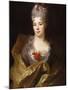 Portrait of a Lady, Half Length, Wearing a White Dress and a Yellow Wrap, with Flowers in Her Hair-Nicolas de Largilliere-Mounted Giclee Print