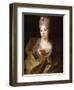 Portrait of a Lady, Half Length, Wearing a White Dress and a Yellow Wrap, with Flowers in Her Hair-Nicolas de Largilliere-Framed Giclee Print