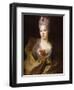 Portrait of a Lady, Half Length, Wearing a White Dress and a Yellow Wrap, with Flowers in Her Hair-Nicolas de Largilliere-Framed Giclee Print