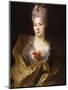 Portrait of a Lady, Half Length, Wearing a White Dress and a Yellow Wrap, with Flowers in Her Hair-Nicolas de Largilliere-Mounted Giclee Print