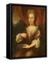 Portrait of a Lady Holding a Chain-Caspar Netscher-Framed Stretched Canvas