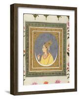 Portrait of a Lady Holding a Lotus Petal, from the Small Clive Album, C.1750-60-Mughal-Framed Giclee Print
