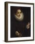 Portrait of a Lady Holding a Portrait Miniature of a Gentleman-Lodovico Carracci-Framed Giclee Print