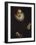 Portrait of a Lady Holding a Portrait Miniature of a Gentleman-Lodovico Carracci-Framed Giclee Print