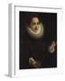 Portrait of a Lady Holding a Portrait Miniature of a Gentleman-Lodovico Carracci-Framed Giclee Print