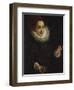 Portrait of a Lady Holding a Portrait Miniature of a Gentleman-Lodovico Carracci-Framed Giclee Print