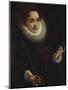 Portrait of a Lady Holding a Portrait Miniature of a Gentleman-Lodovico Carracci-Mounted Giclee Print