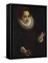 Portrait of a Lady Holding a Portrait Miniature of a Gentleman-Lodovico Carracci-Framed Stretched Canvas