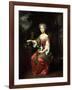 Portrait of a Lady Holding Her Pet King Charles Spaniel-Jan Verkolje-Framed Giclee Print