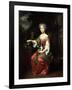 Portrait of a Lady Holding Her Pet King Charles Spaniel-Jan Verkolje-Framed Giclee Print