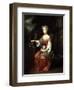 Portrait of a Lady Holding Her Pet King Charles Spaniel-Jan Verkolje-Framed Giclee Print