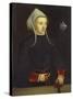 Portrait of a Lady, in a Black Dress and Holding a Crucifix-Ludger Tom Ring (Follower of)-Stretched Canvas