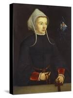 Portrait of a Lady, in a Black Dress and Holding a Crucifix-Ludger Tom Ring (Follower of)-Stretched Canvas