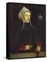 Portrait of a Lady, in a Black Dress and Holding a Crucifix-Ludger Tom Ring (Follower of)-Framed Stretched Canvas