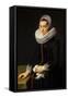 Portrait of a Lady in a Black Dress-Nicolaes Eliasz-Framed Stretched Canvas