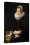 Portrait of a Lady in a Black Dress-Nicolaes Eliasz-Stretched Canvas