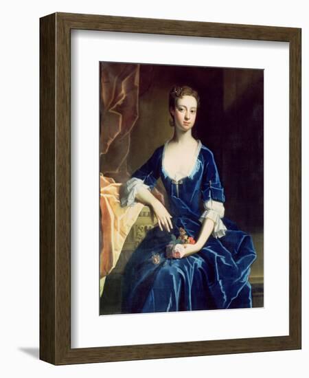 Portrait of a Lady in a Blue Velvet Dress-Charles Jervas-Framed Giclee Print