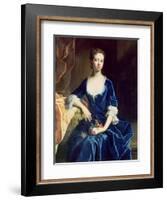 Portrait of a Lady in a Blue Velvet Dress-Charles Jervas-Framed Giclee Print